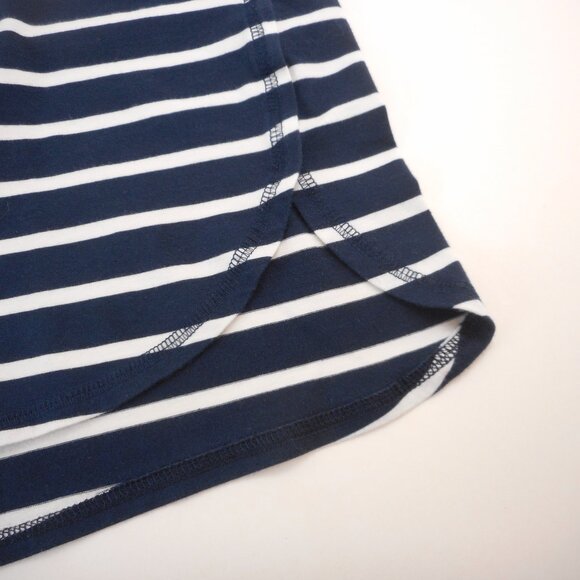 J Jill Fit Progress Shirttail Tee Women's size M Navy White Stripes Short Sleeve - Picture 7 of 9